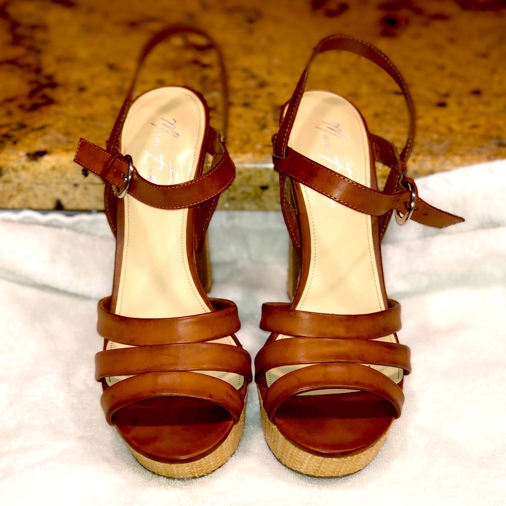 Marc Fisher sandals heels a little strappy.